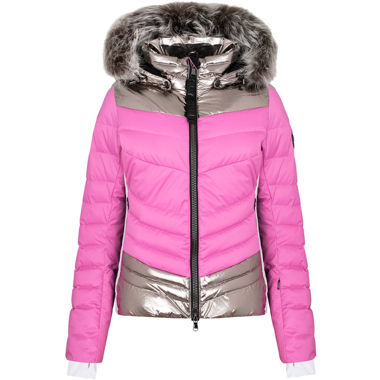Kelly Women Down Jacket COSIMA FUR pink/stone |Kelly Ski Wear | High ...