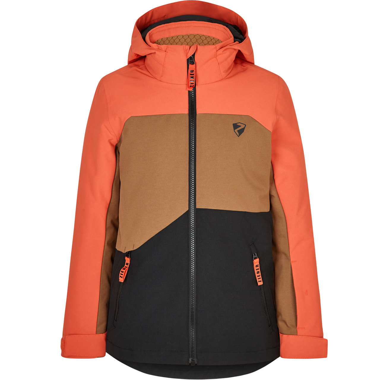 Ziener Boys Skiwear |Kids Skis | orange Alpine Jacket | burnt skiwear ANDERL