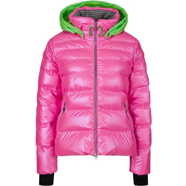 magenta puffer jacket